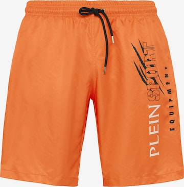 Plein Sport Swimming shorts 'Scratch' in Orange: front