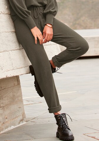 LASCANA Tapered Trousers in Brown: front