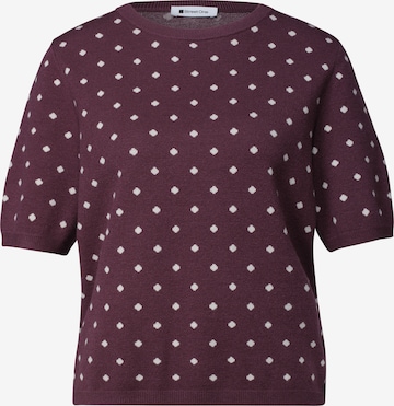 STREET ONE Kurzarm Pullover mit Rundhals und Muster in Rot: Vorderseite
