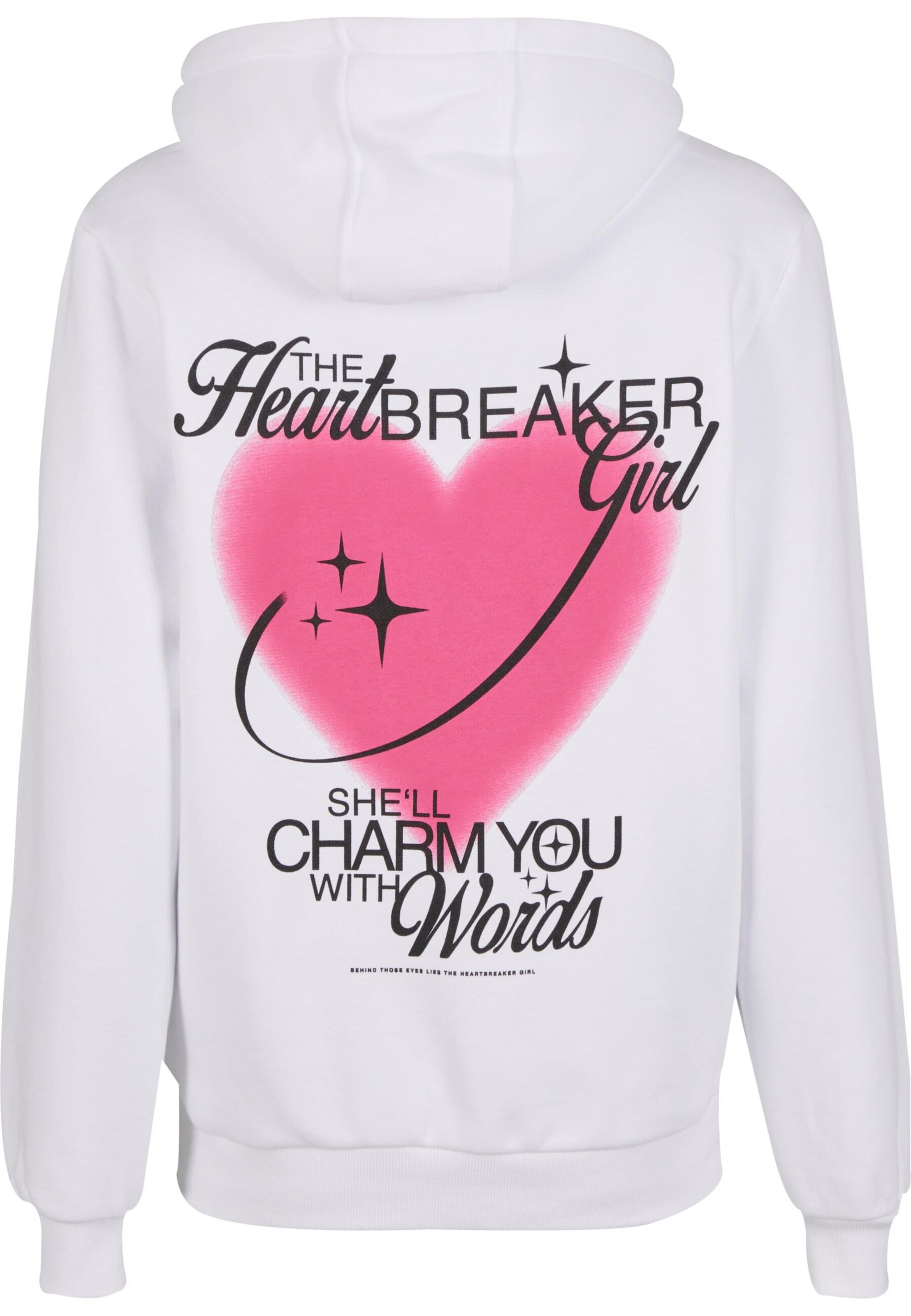 Sweat-shirt 'Heartbreaker Girl' Miss Tee en blanc