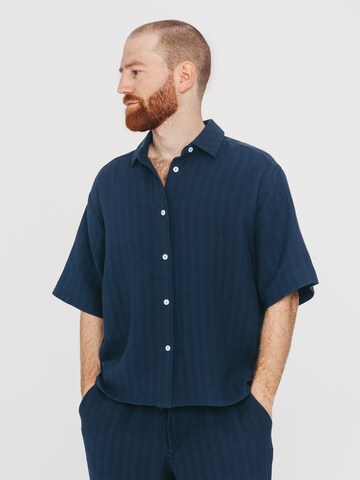 Erlich Textil Regular Fit Hemd in Blau: Vorderseite