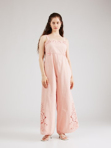 Free People Jumpsuit 'LEIGHTON' in Roze: voorkant