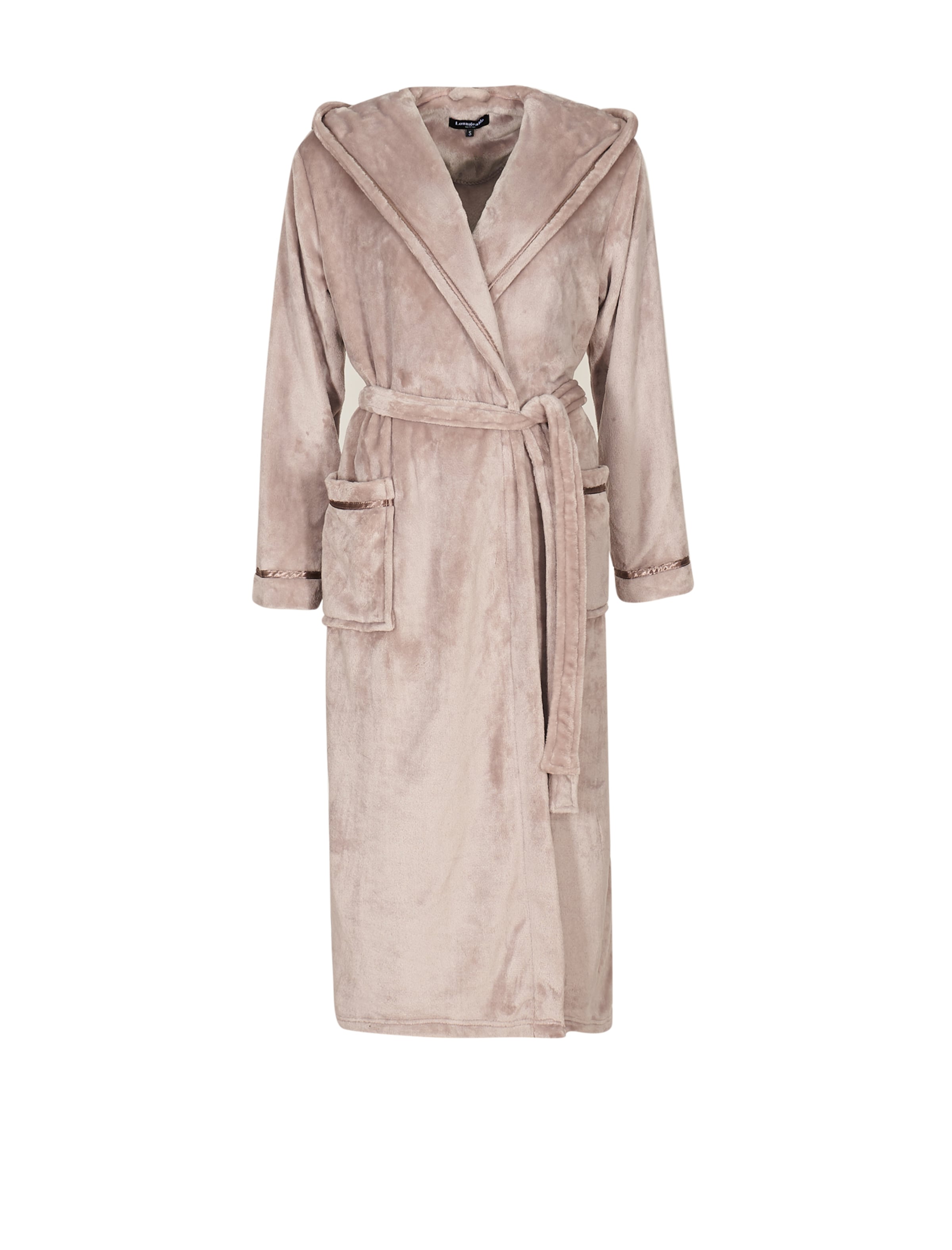 Loungeable Long Bathrobe in Beige: front