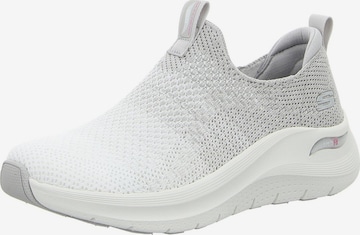 Pantoufle 'Damen Slipper 150055 LTGY Textil in grau' SKECHERS en gris : devant