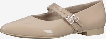 Paul Green Ballet Flats with Strap in Beige: front