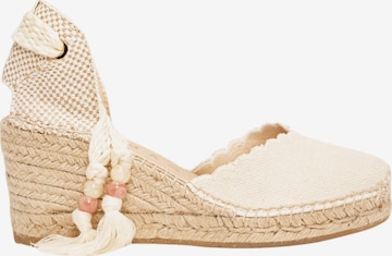 Alhamas Sandal 'Alpargata Cuña 7 cm' in Beige: front