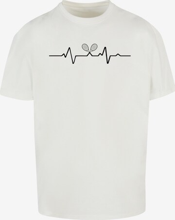 Merchcode Shirt 'Tennis Beats' in Wit: voorkant