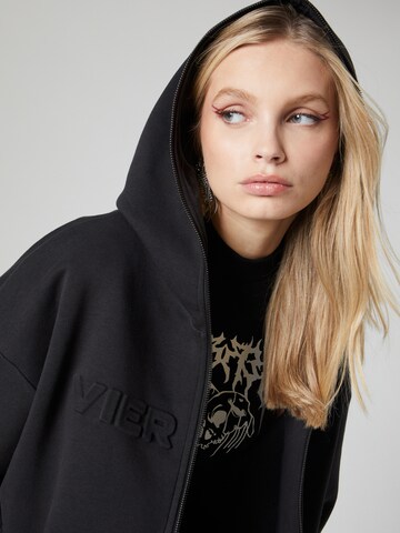 VIERVIER Sweat jacket 'Mieke' in Black