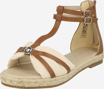 TOM TAILOR Strap Sandals in Brown: front