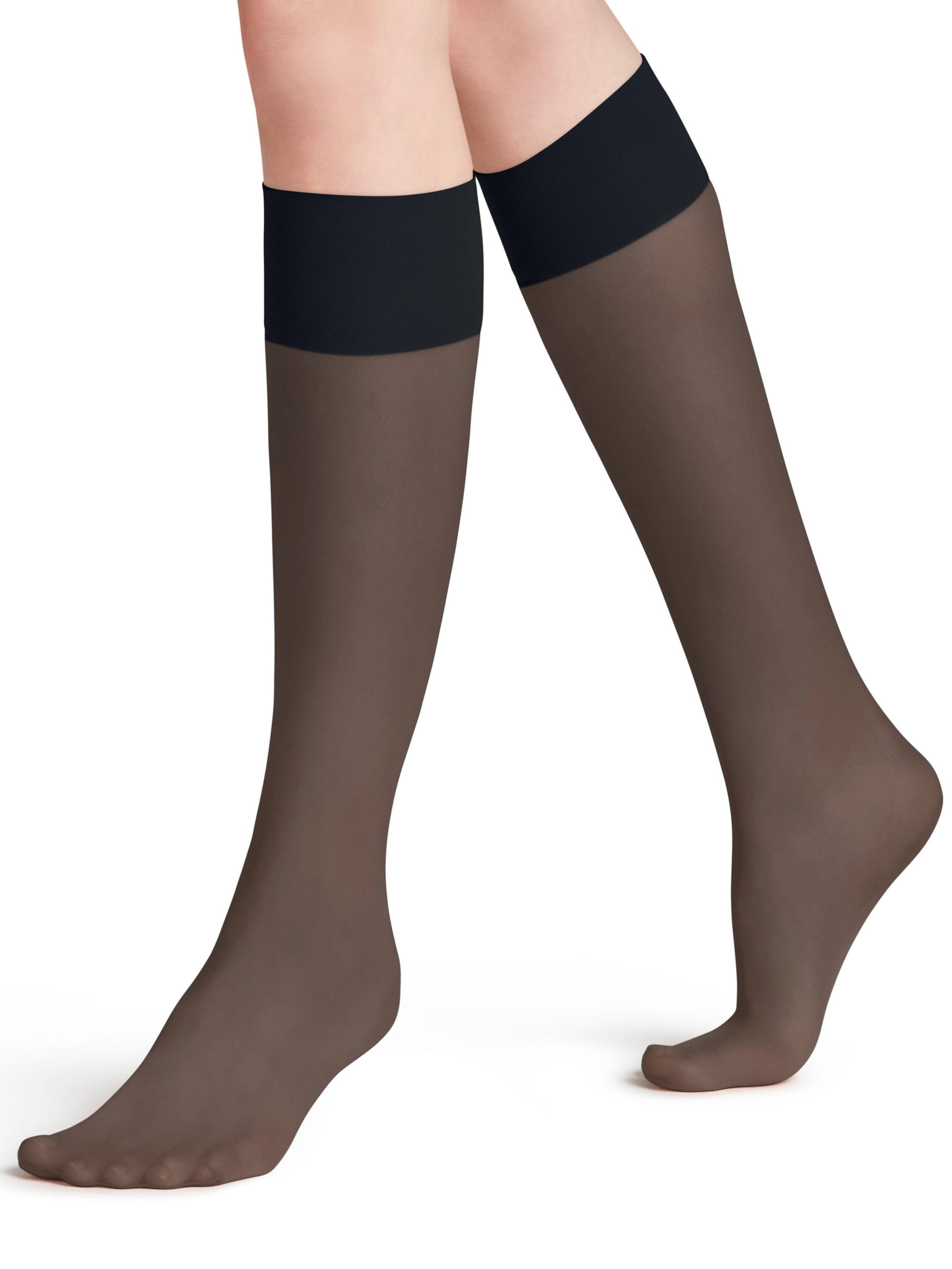 FALKE Knee High Socks 'Pure Matt' in Blue: front