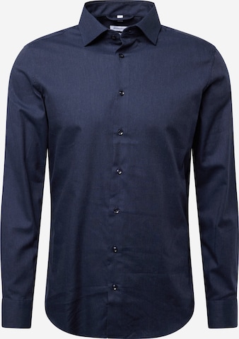 SEIDENSTICKER Slim fit Button Up Shirt in Blue: front