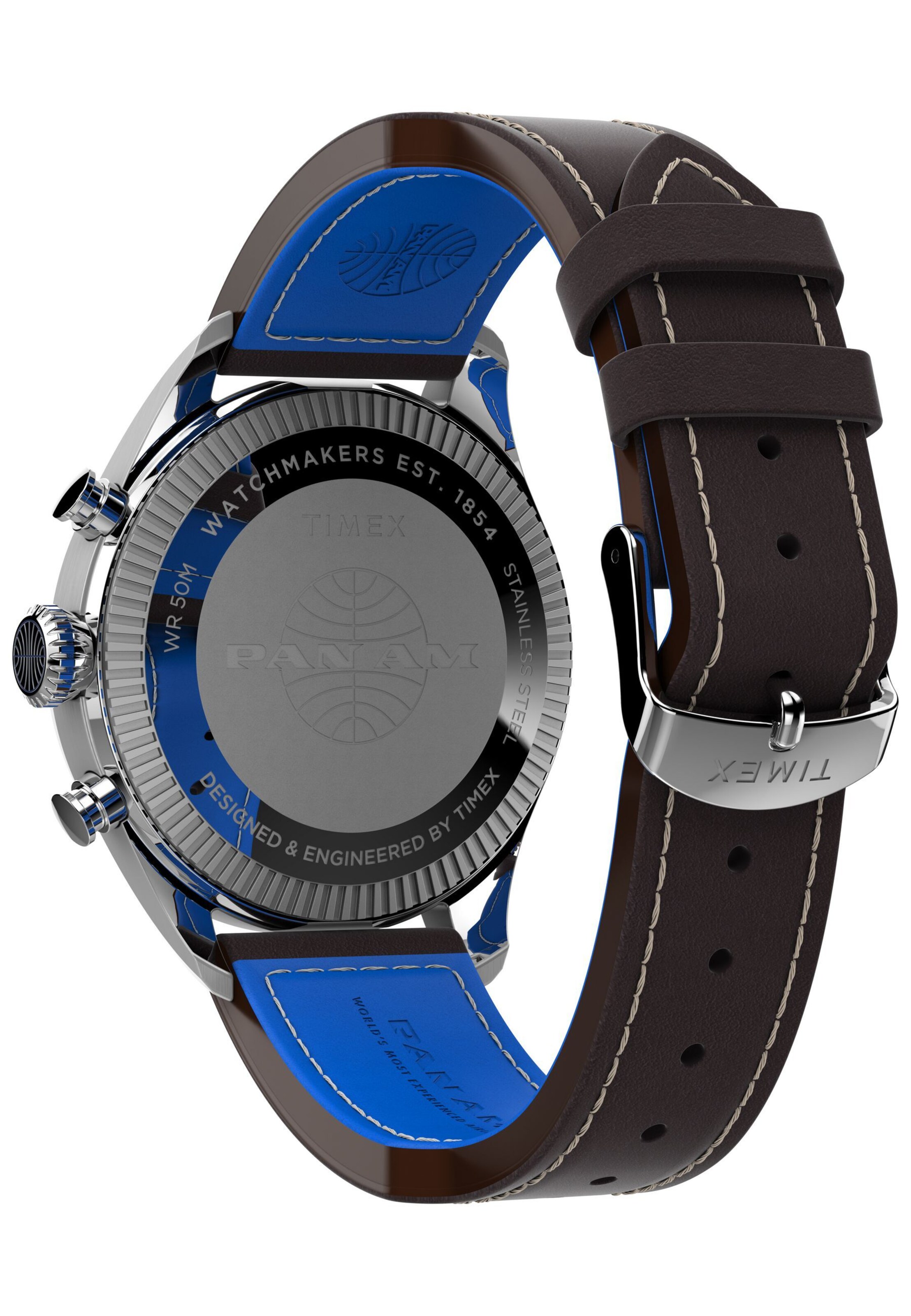 TIMEX Analoog horloge 'Pan Am' in Bruin