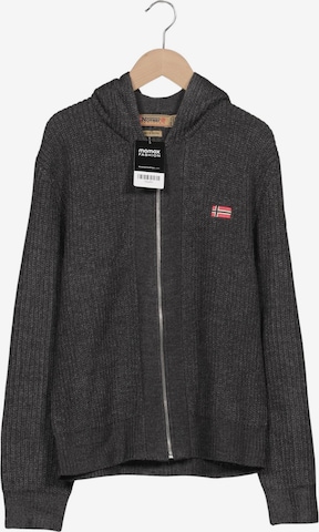 GEOGRAPHICAL NORWAY Strickjacke L in Grau: Vorderseite