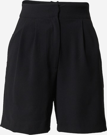 Warehouse Regular Pleat-front trousers in Black: front