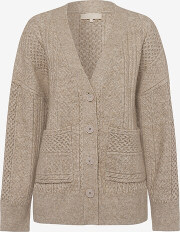 Les Lunes Gebreid vest 'Alexis' in Beige: voorkant