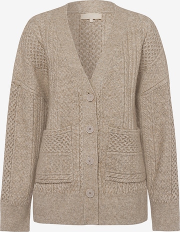 Les Lunes Gebreid vest 'Alexis' in Beige: voorkant