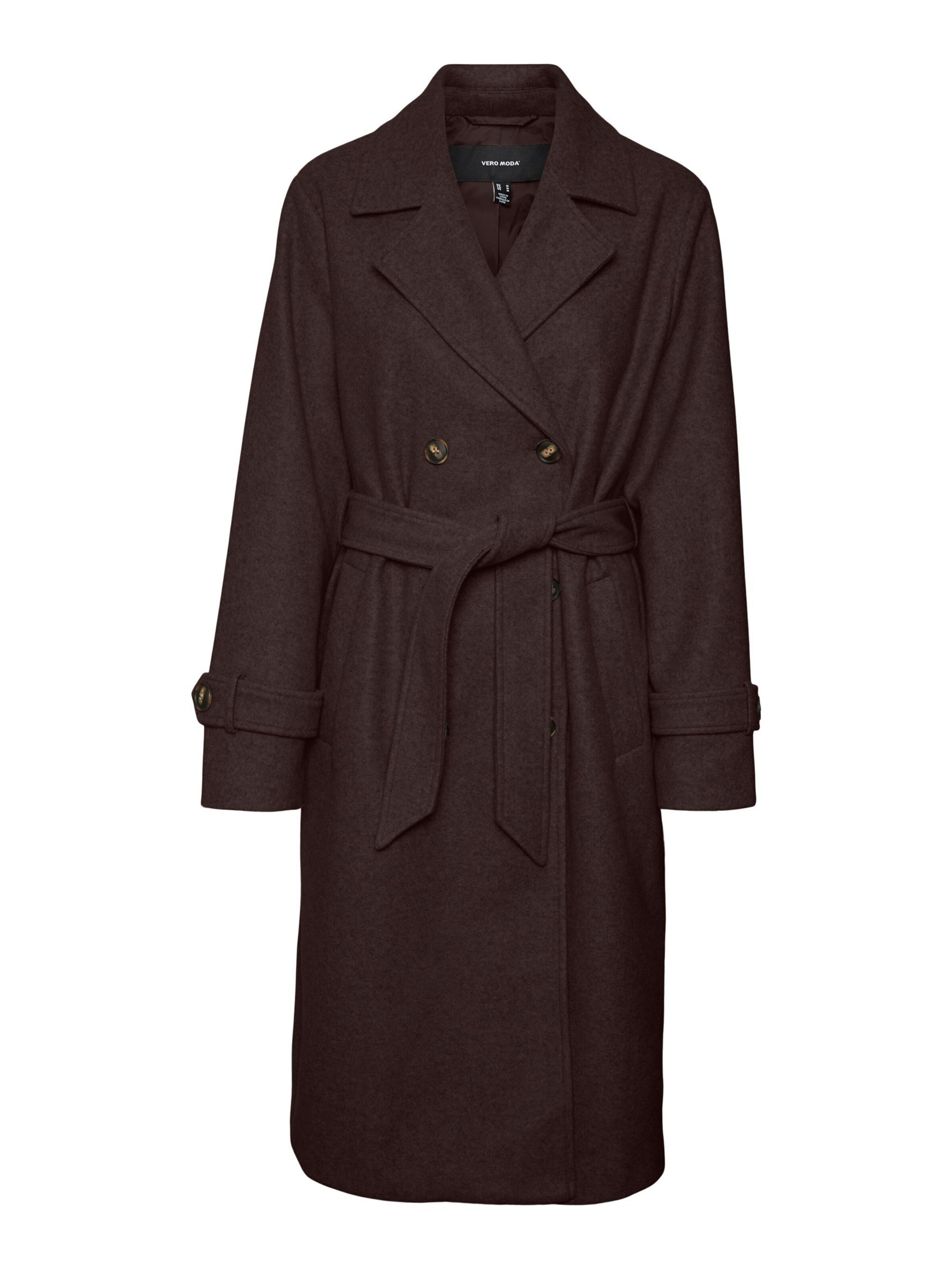 Vero Moda Curve Tussenmantel 'VMCFortunevega' in XXL in de kleur Chocoladebruin, Productweergave