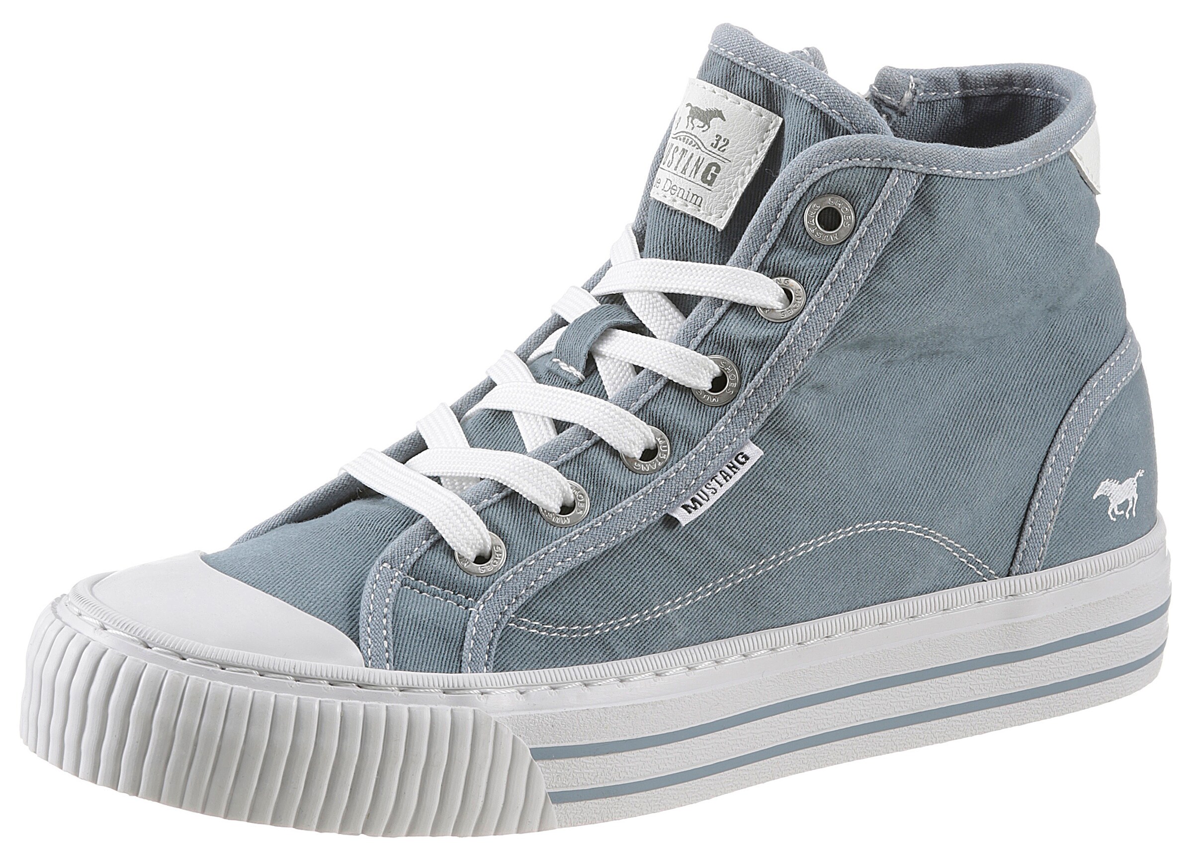 MUSTANG High-Top Sneakers in Blue: front