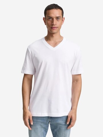 TOM TAILOR Shirt 'Tom Tailor Doublepack V-neck Tee White 1037738 20000' in White: front