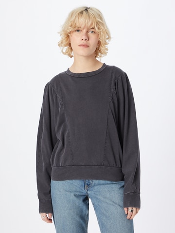 Sweat-shirt QS en noir : devant