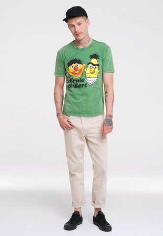 LOGOSHIRT Shirt 'Sesamstrasse - Ernie & Bert' in Green