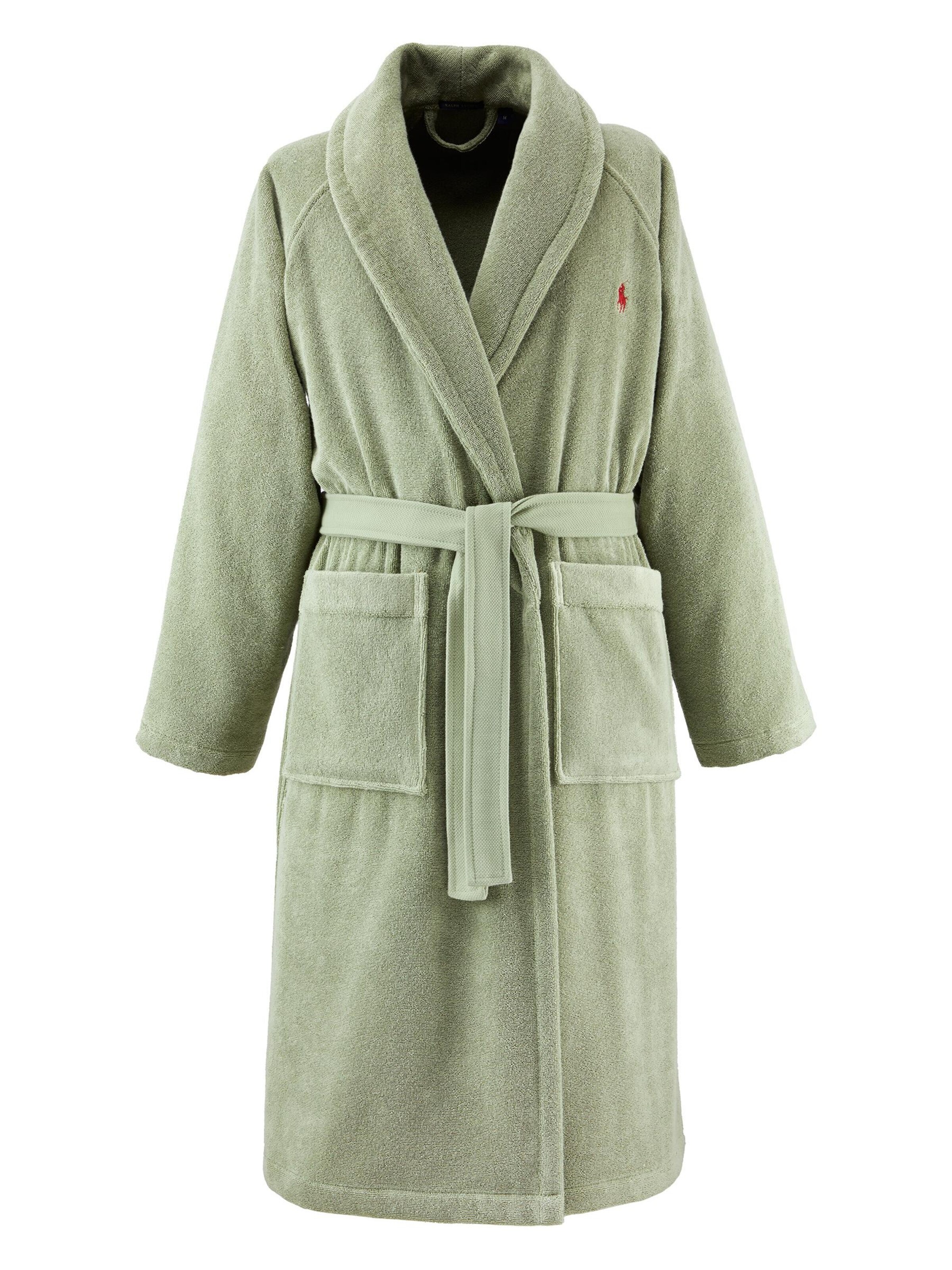 Ralph Lauren Home Bademantel lang 'POLOPLAYER'‌‌‌‌ in Grün: Vorderseite