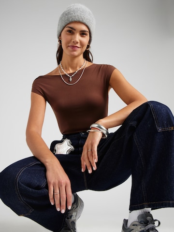 studioselect - Camisa body 'Lana' em castanho: frente