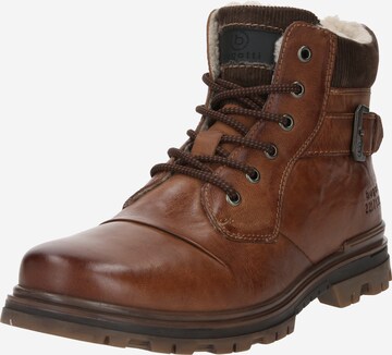 bugatti Lace-Up Boots 'Medro' in Brown: front