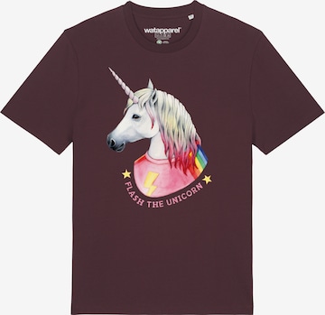 Watapparel Shirt ' Flash, the unicorn ' in Rot: Vorderseite