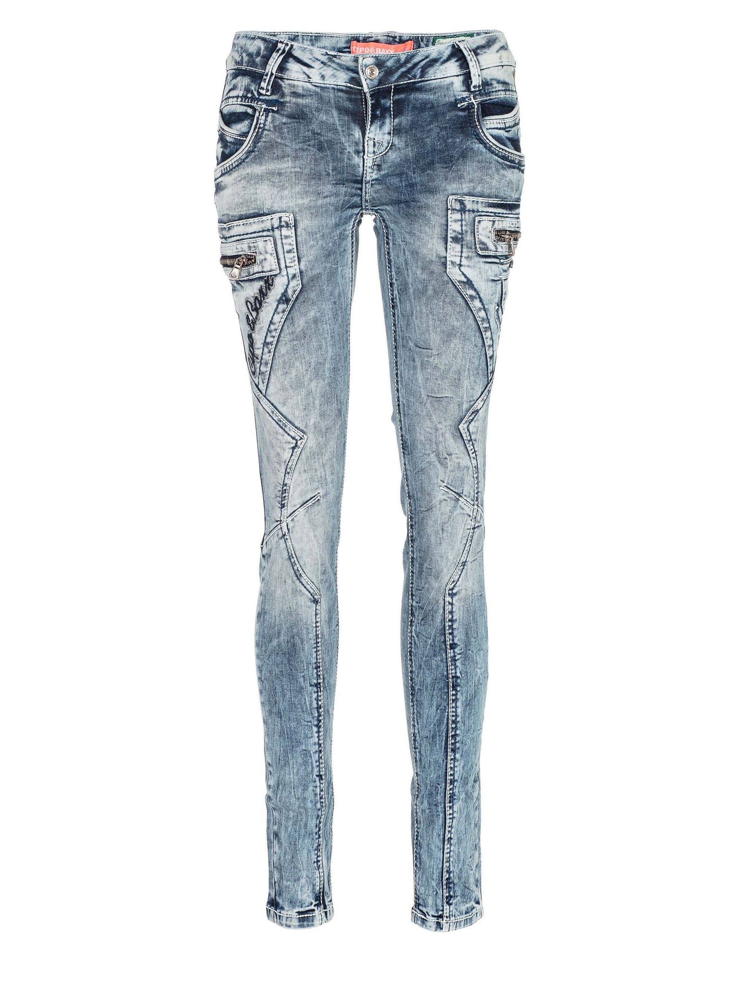 CIPO & BAXX Skinny Jeans in Blauw: voorkant