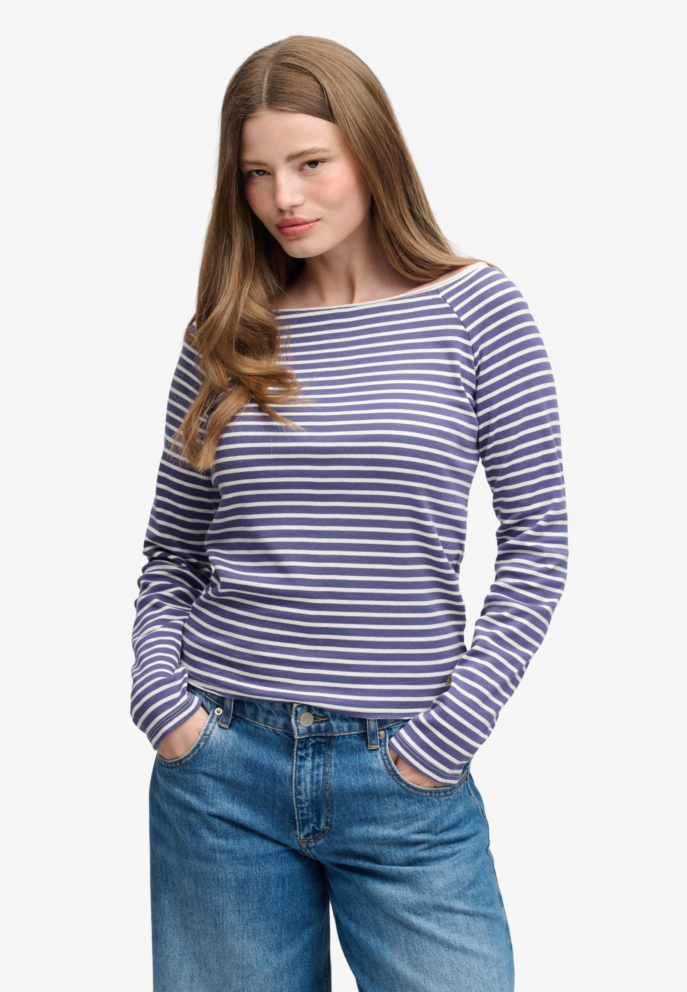 Superdry & Co Shirt 'Bardot' in Blue: front