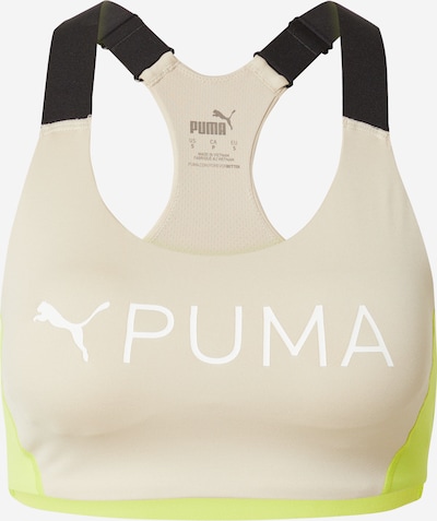 PUMA Спортен сутиен '4KEEPS' в бежово / лимон / черно / бяло, Преглед на продукта