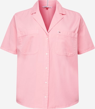 Camicia da donna di Tommy Jeans Curve in rosa: frontale