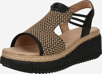 Sandale de la TOM TAILOR pe negru: față