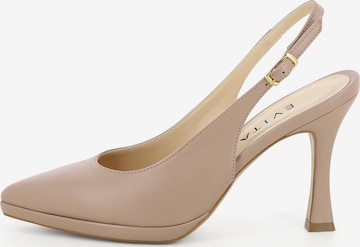 EVITA Slingpumps 'BEA' in Bruin: voorkant