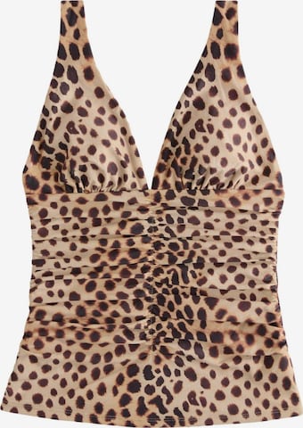 NextT-shirt Tankini top - smeđa boja: prednji dio