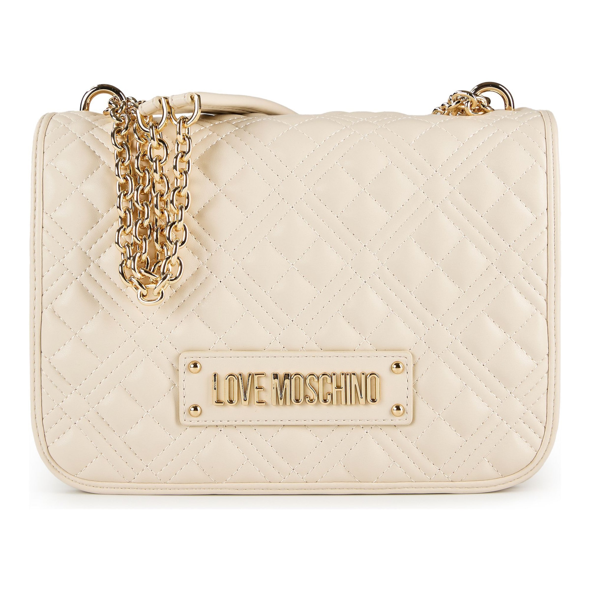 Love Moschino Schultertasche in Beige: Vorderseite