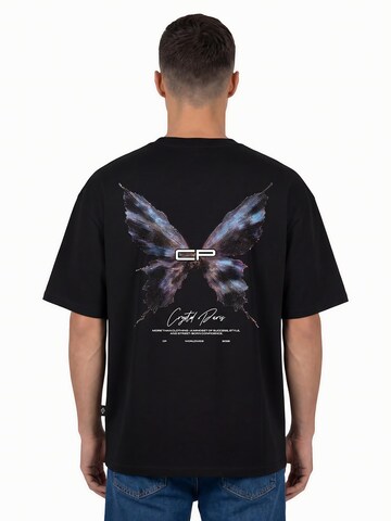 Crystal Paris Shirt 'Butterfly' in Zwart: voorkant