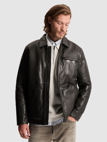 CAST IRON Kurtka przejściowa 'Leather jacket' w kolorze szary: przód