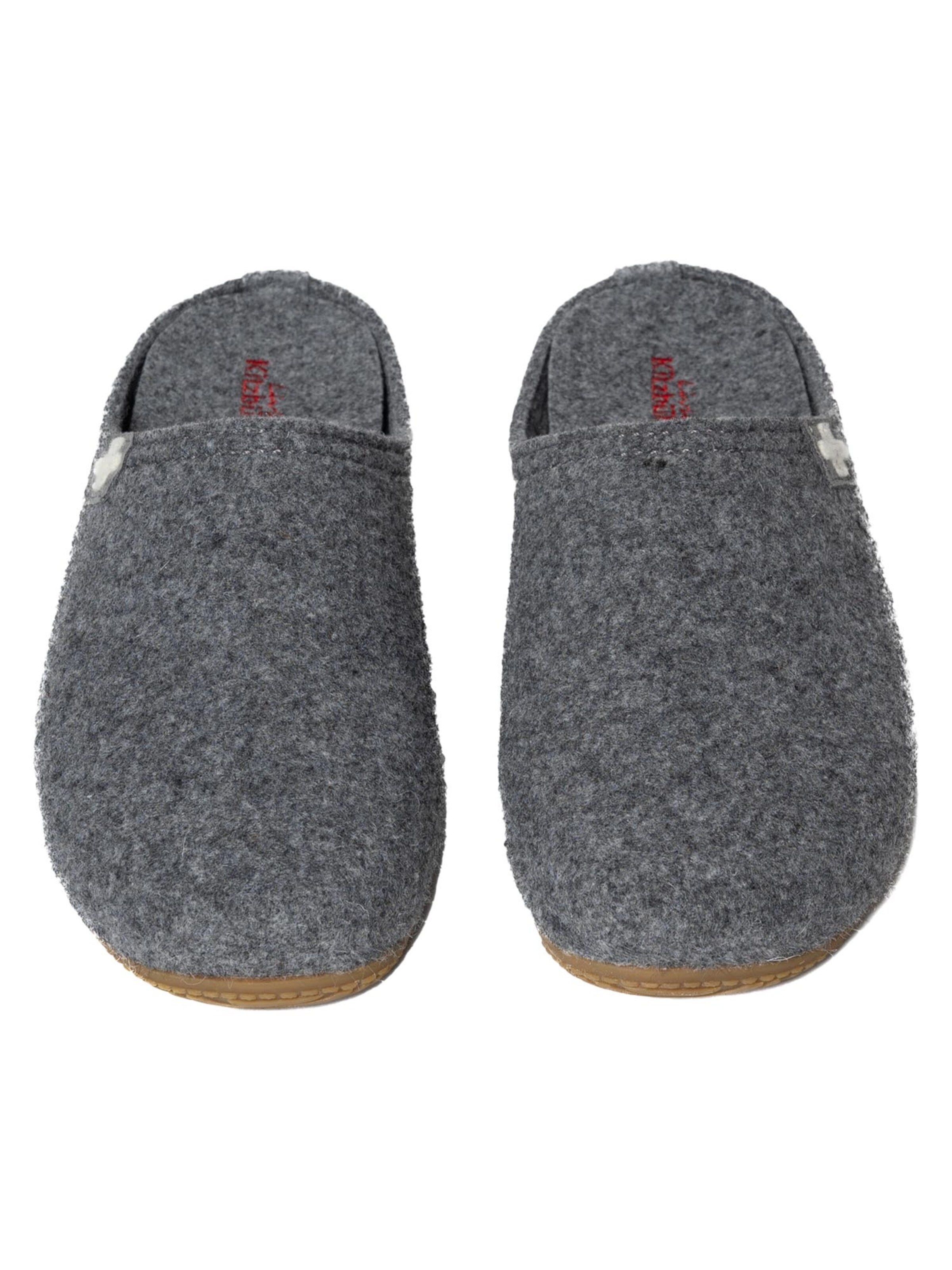 Living Kitzbühel Slippers 'Filz - Schweizer Kreuz' in Grey