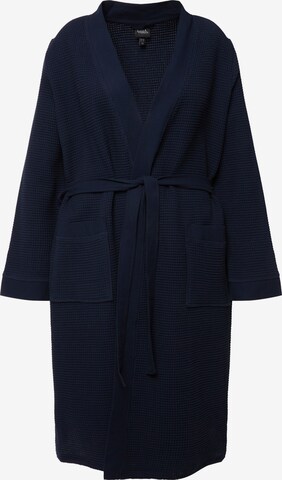 Ulla Popken Long Bathrobe in Blue: front