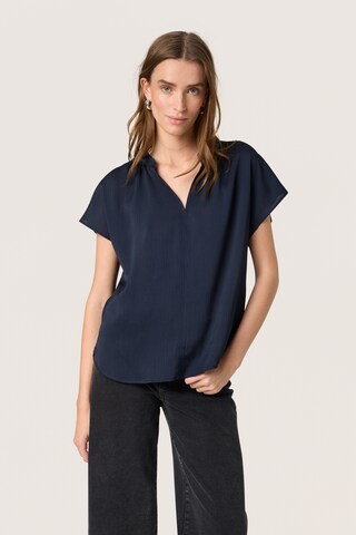 SOAKED IN LUXURY - Blusa 'SLParis' em azul: frente