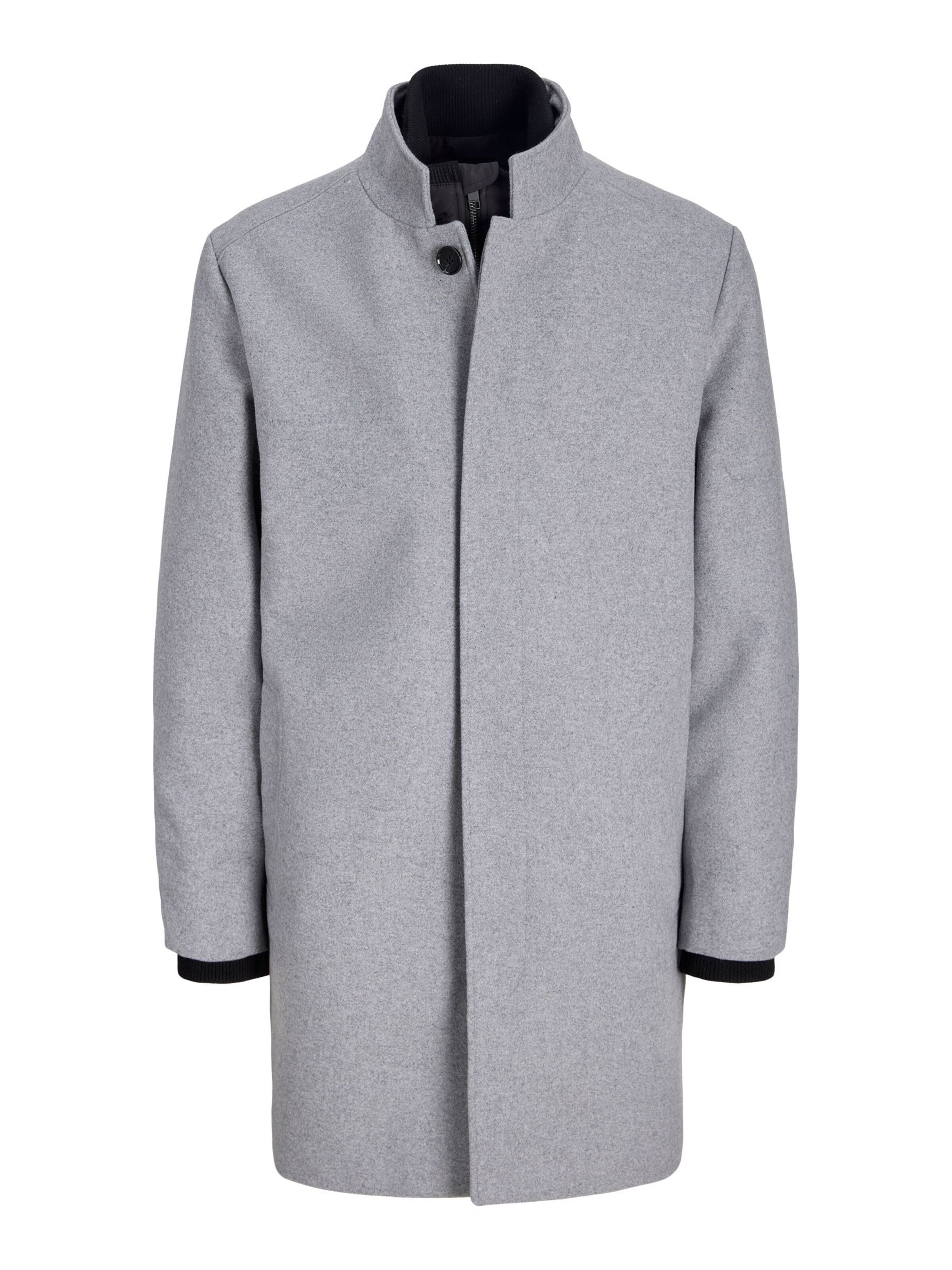 Manteau mi-saison 'JJEMelton' JACK & JONES en gris : devant