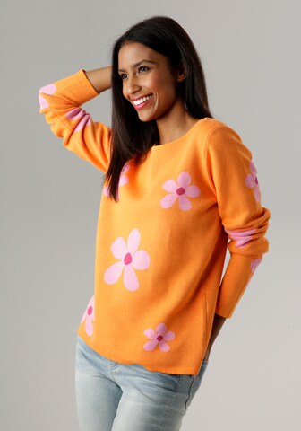 Aniston SELECTED Sweater in Orange