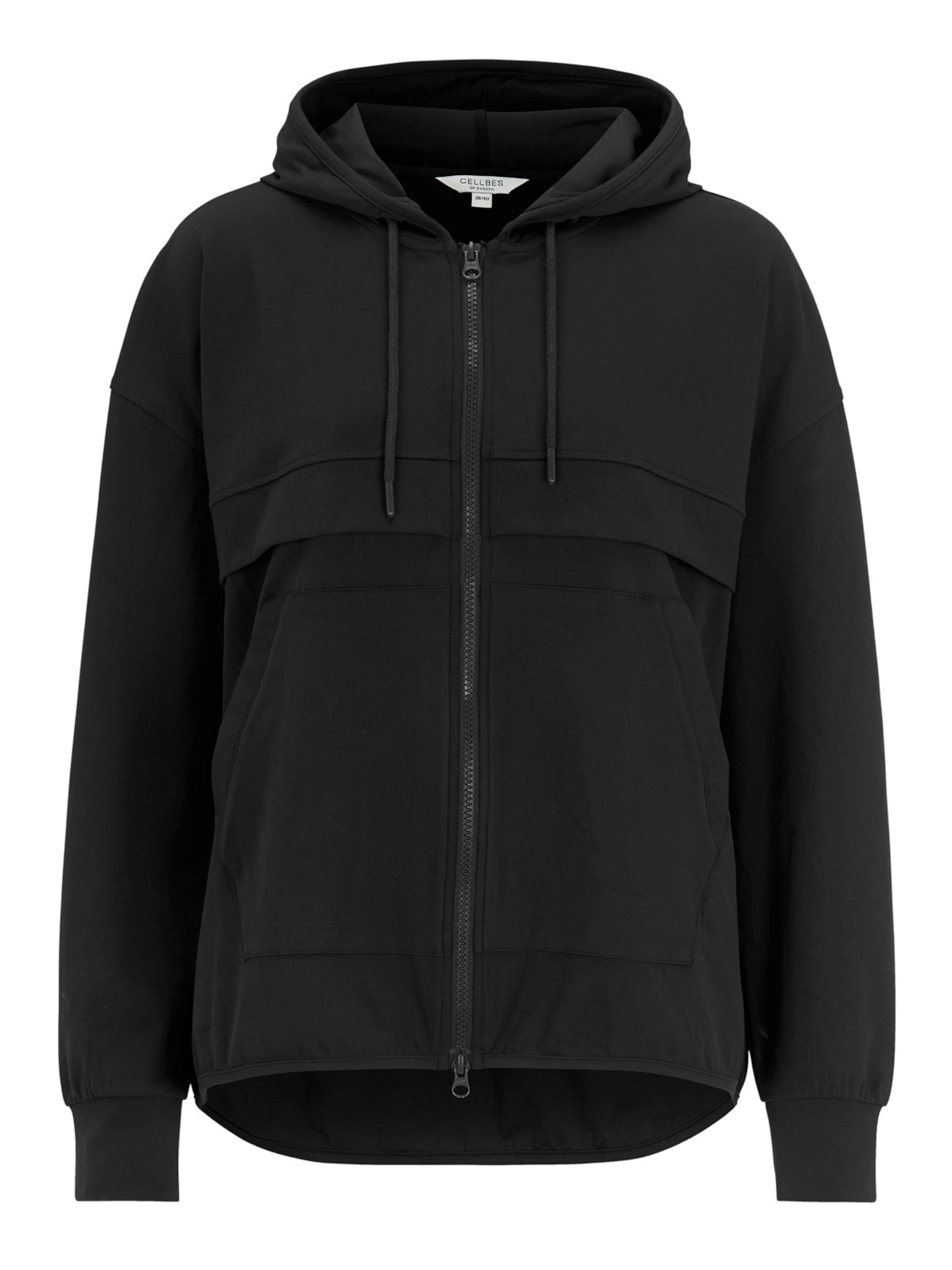 Cellbes of Sweden Sweatvest in Zwart: voorkant
