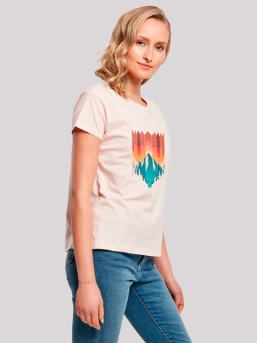 T-shirt 'Geometric Mountain Sunset' F4NT4STIC en rose