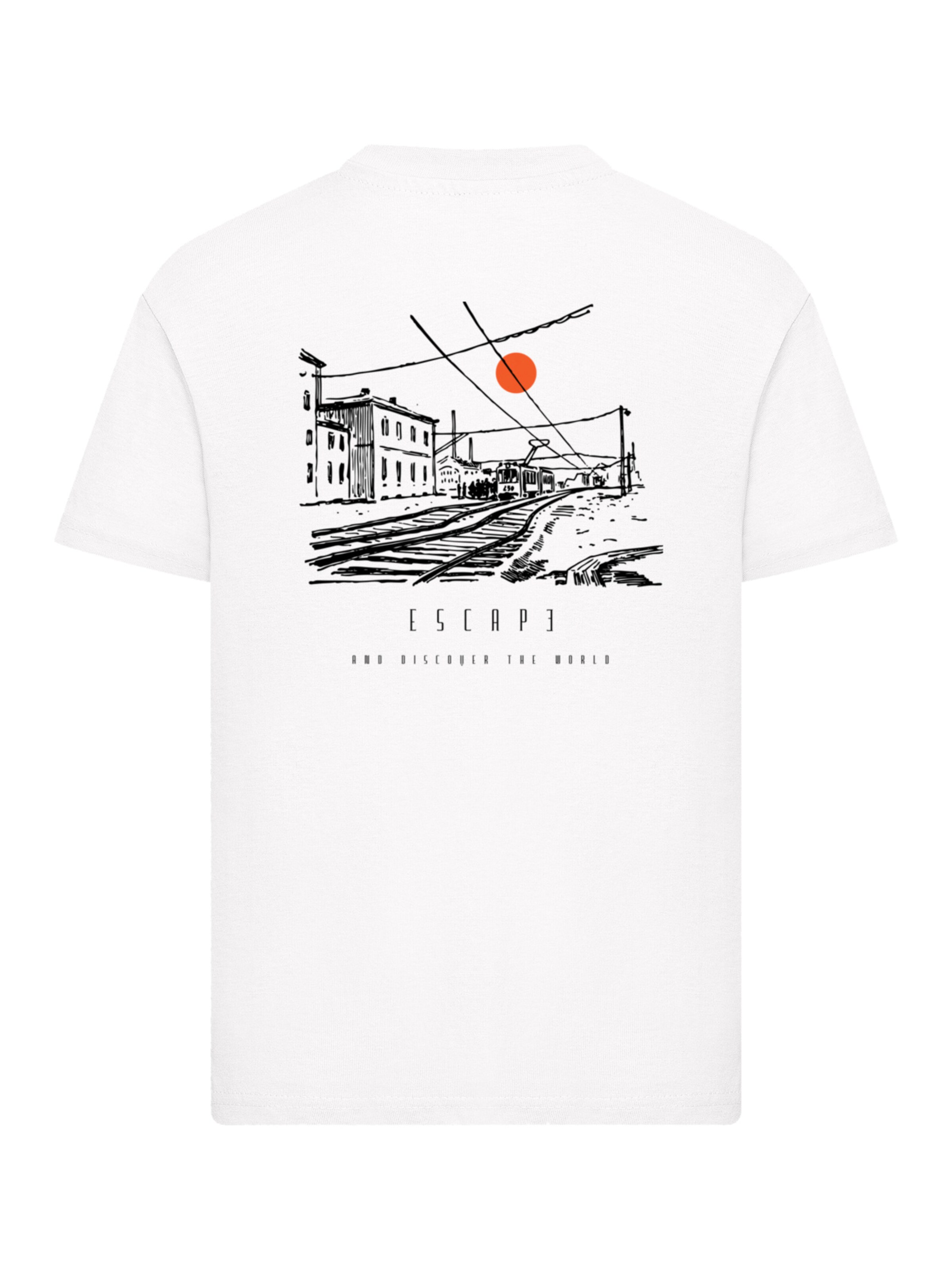 F4NT4STIC Shirt 'Escape Discover The World Town Train Station' in Wit