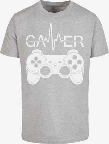 F4NT4STIC T-Shirt 'Gamer Heartbeat' in Grau: Vorderseite