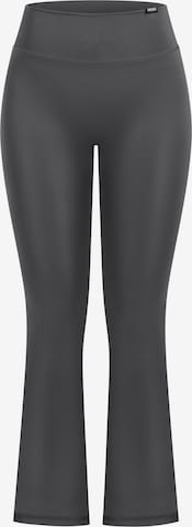Smilodox Loreen Schlaghose Leggings Flared Seamless in Grau: Vorderseite