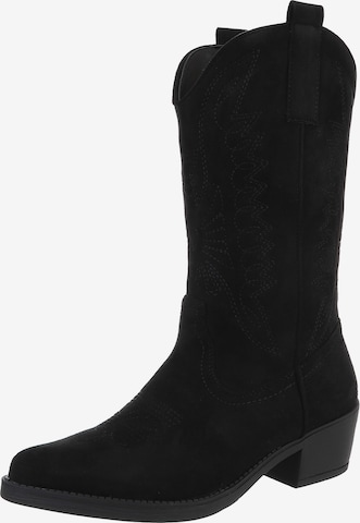 Ital-Design Cowboy Boots in Black: front
